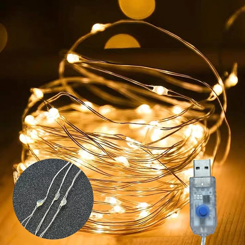 USB LED String Lights  Flexible Copper Wire Fairy Garland For Christmas Wedding And Party Decoratio 2