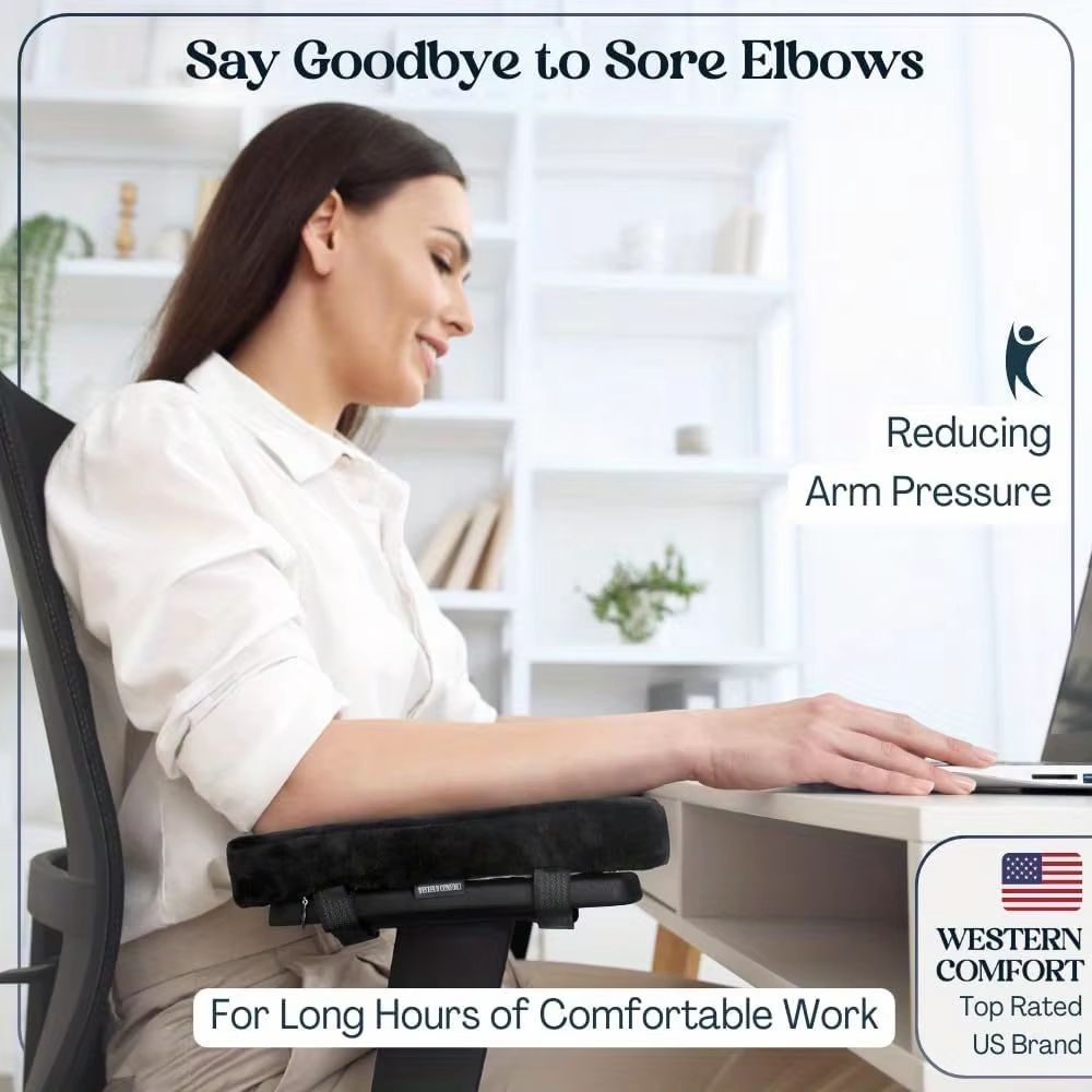 Memory Foam Office Chair Armrest Pads Elbow Support Cushion Covers 1