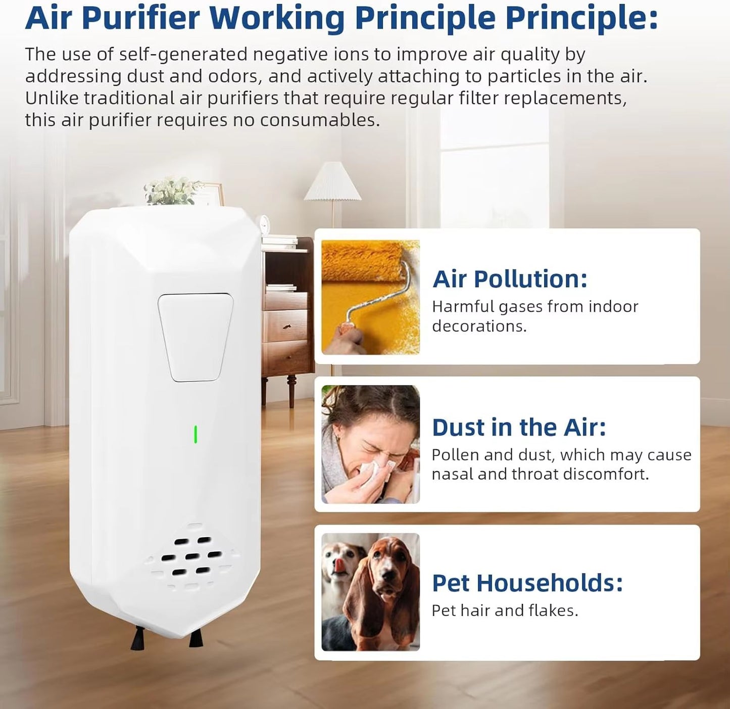 Plug In Air Ionizer For Home Mini Negative Ion Air Freshener 3