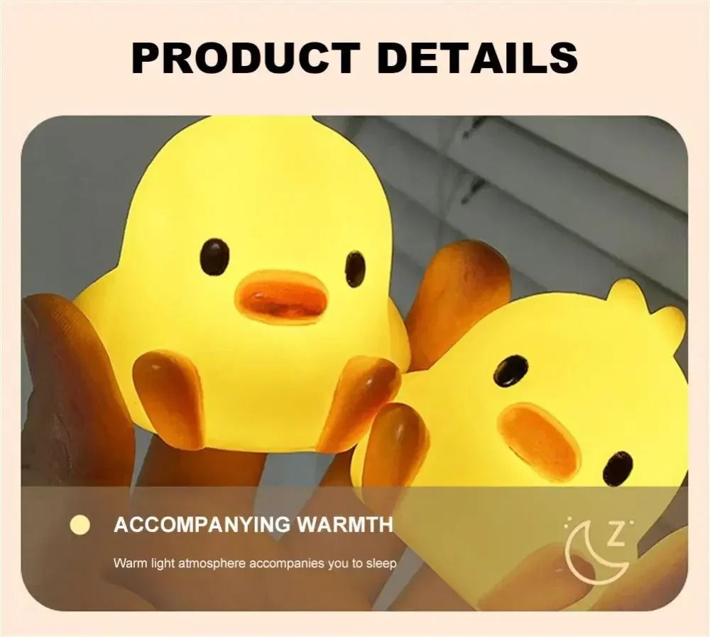 Duck Night Light  Cute Cartoon Animal Bedside Lamp For Kids Room And Bedroom Decoration 1