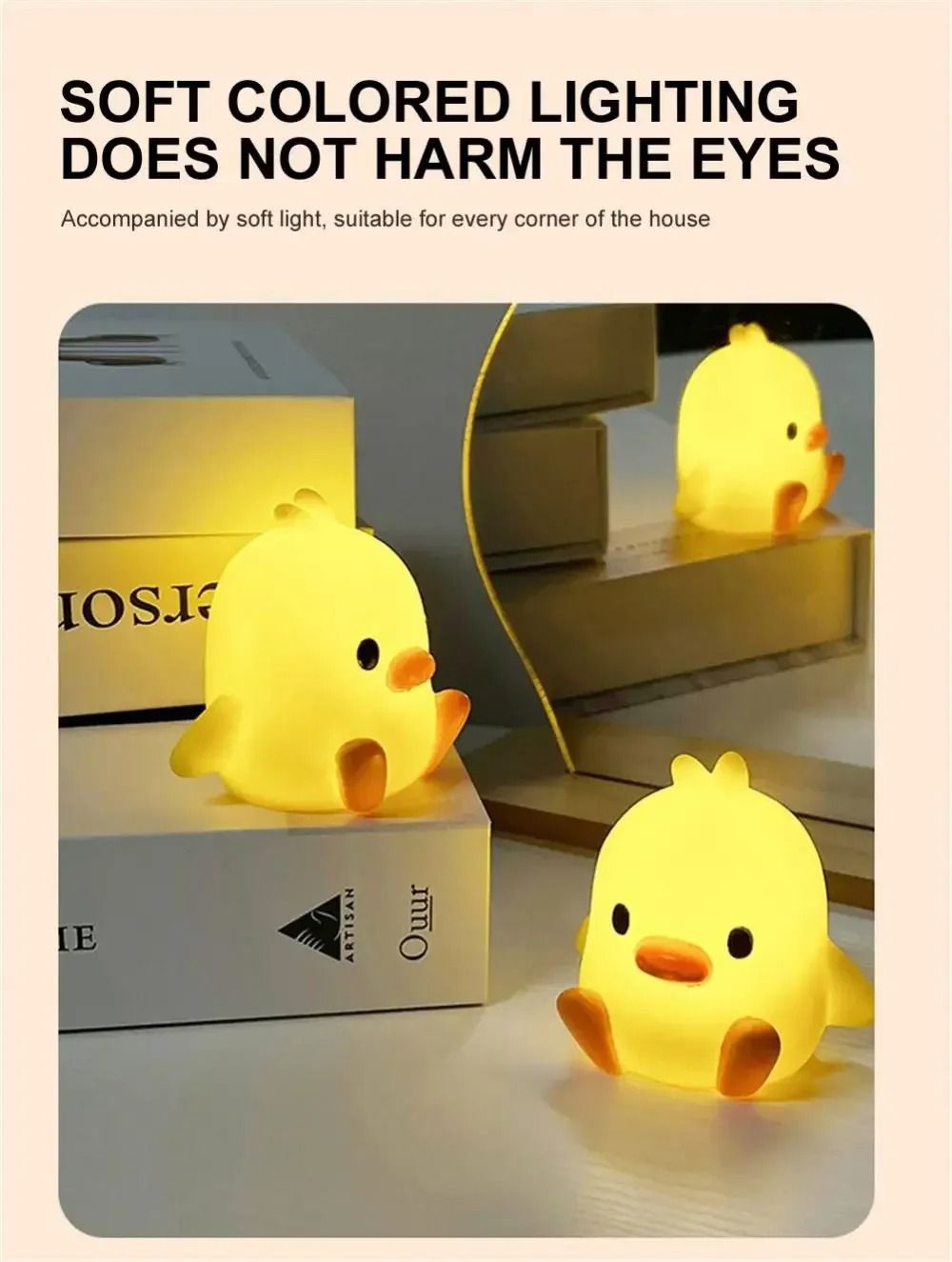 Duck Night Light  Cute Cartoon Animal Bedside Lamp For Kids Room And Bedroom Decoration 3