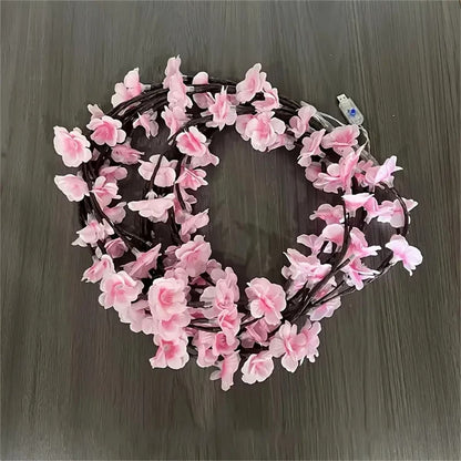 Cherry Blossom 96 LED Tree Branch Light  USB Rattan String Lamp With 8 Lighting Modes For Bedroom W 7