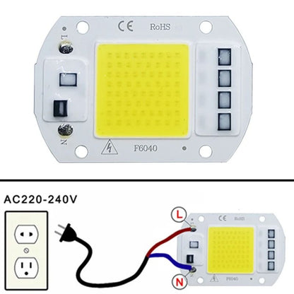 COB LED Smart Chip Light Module – 10W / 20W / 30W / 50W DIY Floodlight Spotlight for Outdoor and Workshop Lighting