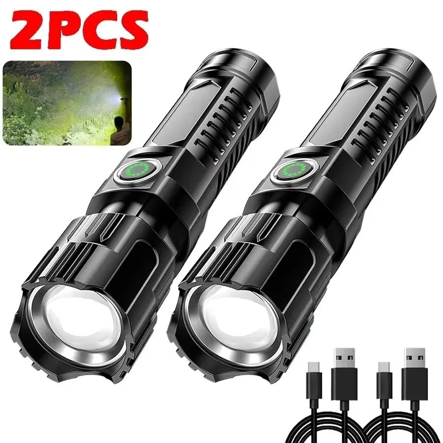 High Power LED Flashlight USB Rechargeable Tactical Torch 9