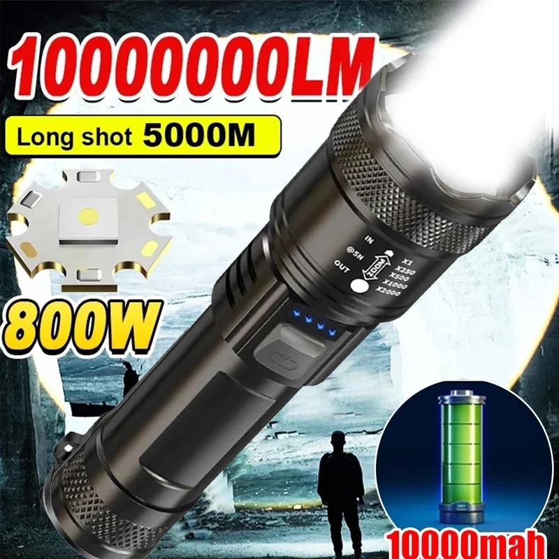 High Power LED Flashlight USB Rechargeable Tactical Torch 1