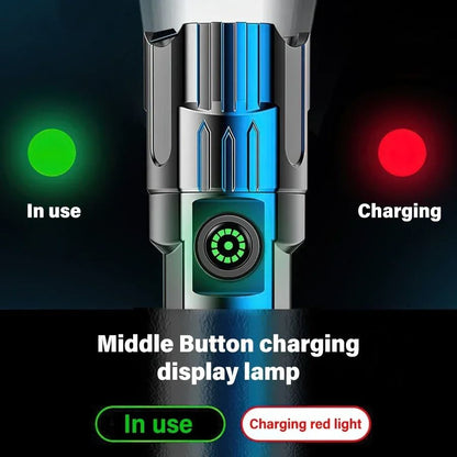 High Power LED Flashlight USB Rechargeable Tactical Torch 4