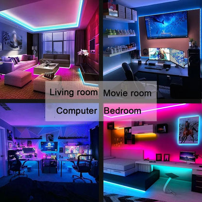 Bluetooth RGB LED Strip Light USB Powered Flexible Tape 6