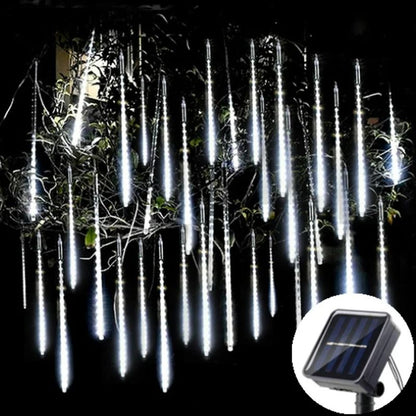 Solar LED Meteor Shower Lights  Outdoor Waterproof Falling Rain String Lights 10