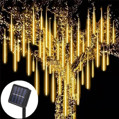 Solar LED Meteor Shower Lights  Outdoor Waterproof Falling Rain String Lights 1
