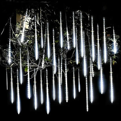 Solar LED Meteor Shower Lights  Outdoor Waterproof Falling Rain String Lights 3