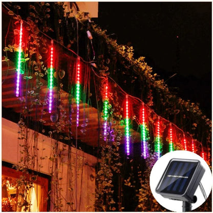 Solar LED Meteor Shower Lights  Outdoor Waterproof Falling Rain String Lights 8