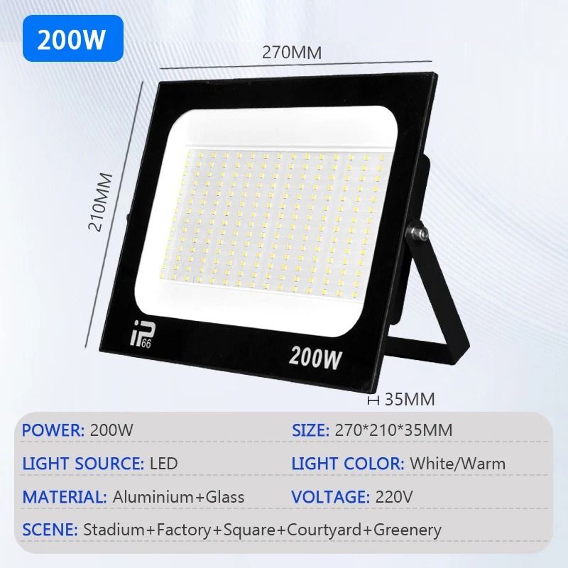 High Brightness LED Flood Light  Outdoor Waterproof Path And Garden Spotlight 10W200W 12