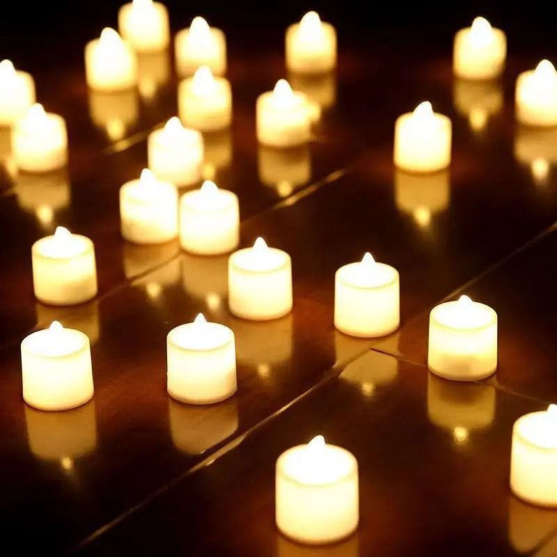 Flameless LED Tea Light Candles  Battery Powered Wedding Home Decoration Lights 1 6 Or 12 Pcs 4