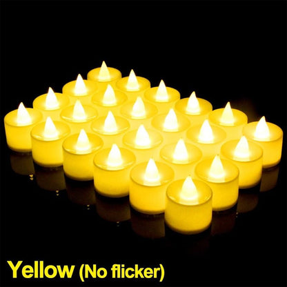 Flameless LED Tea Light Candles  Battery Powered Wedding Home Decoration Lights 1 6 Or 12 Pcs 6