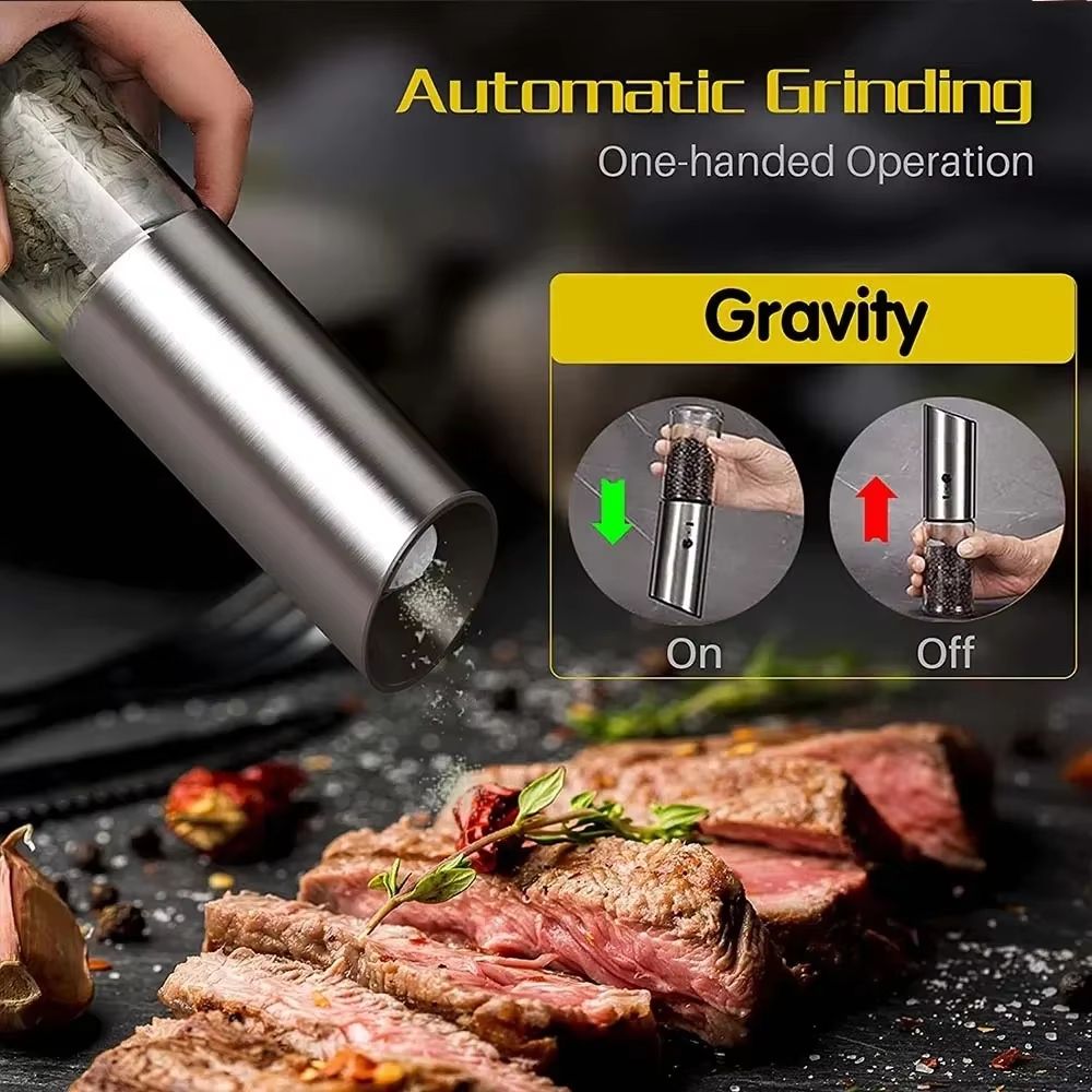 Electric Salt And Pepper Grinder USB Rechargeable Automatic Pepper Mill 2