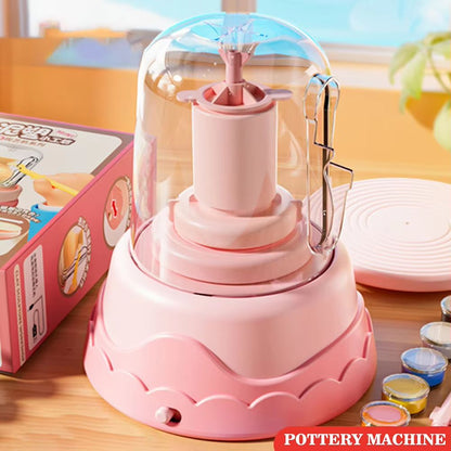 DIY Kids Pottery Wheel Kit with Clay and Paints Educational Craft Toy