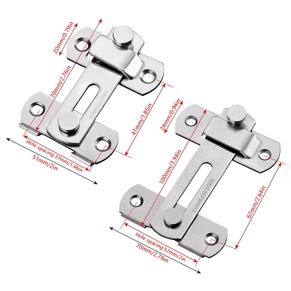 Barn Door Lock Sliding Gate Latch Stainless Steel Cabinet Lock 5