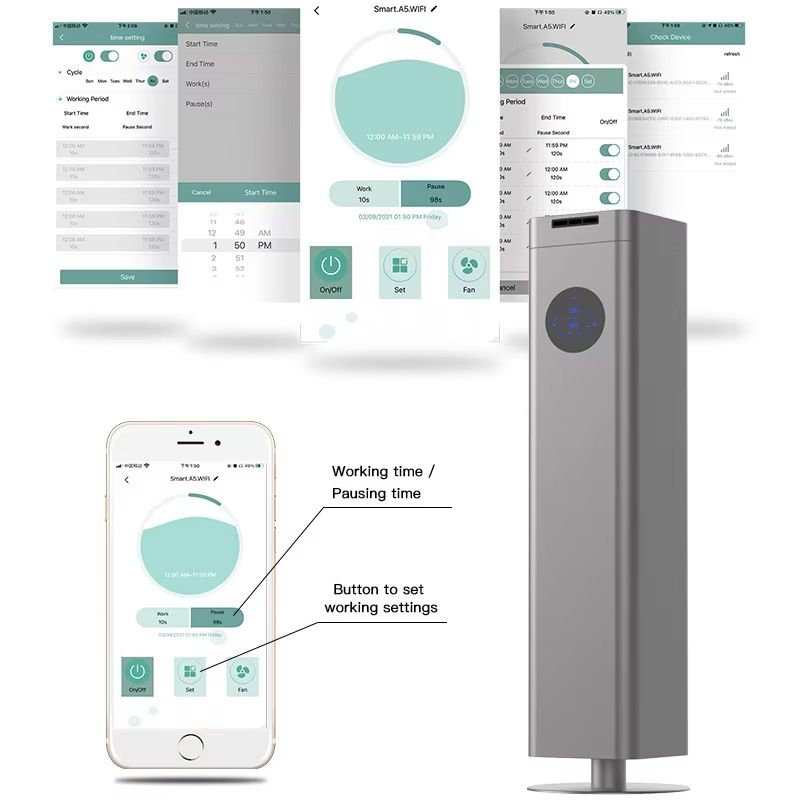 Smart WiFi  Bluetooth Aroma Diffuser 1500ML Essential Oil Scent Machine Air Freshener For Home Offi 1