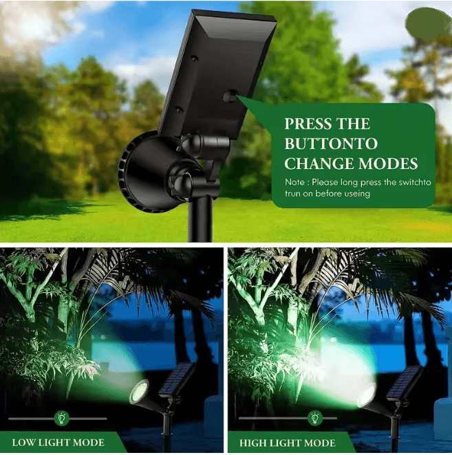 SolarGlow Garden Spotlight 2Pack  Outdoor Solar Landscape Spotlight With Smart Light Control  Water 1