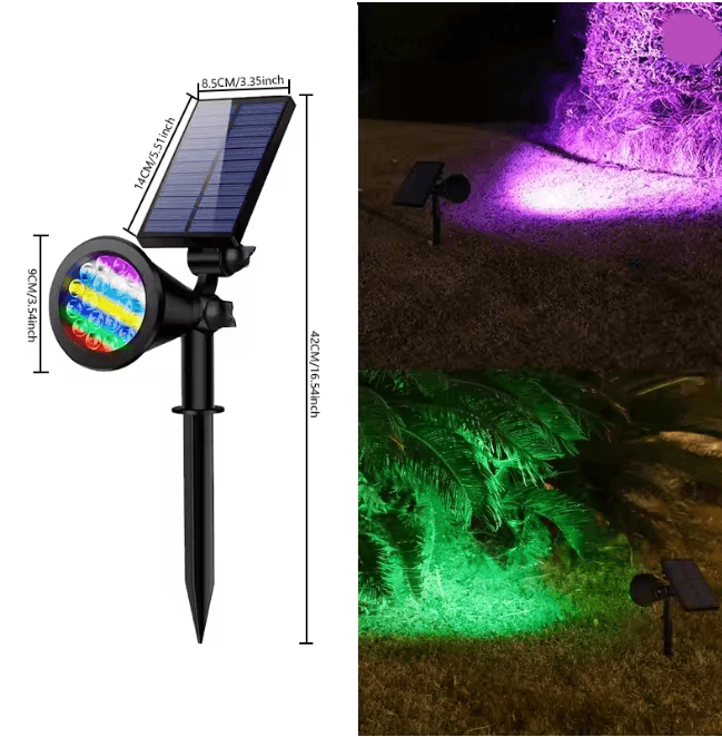 SolarGlow Garden Spotlight 2Pack  Outdoor Solar Landscape Spotlight With Smart Light Control  Water 2