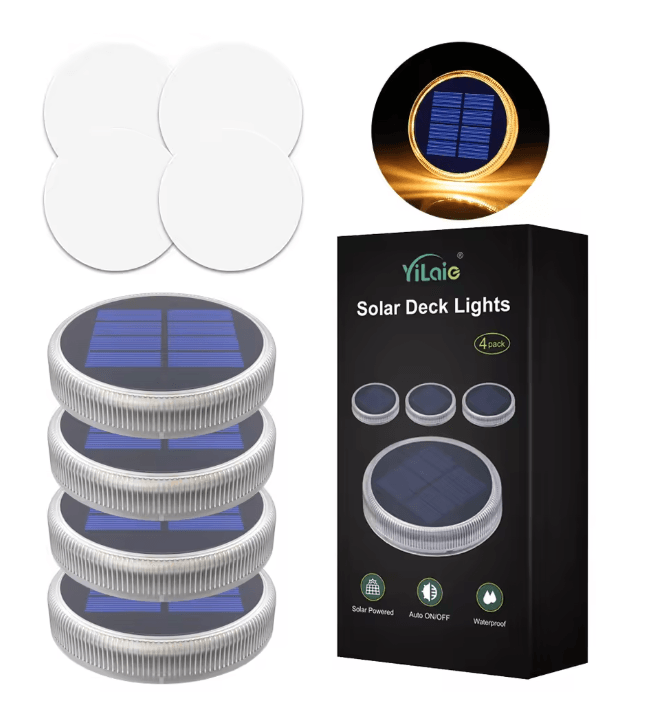 LumiDeck Solar LED Deck Lights Outdoor Waterproof 4 Pack 5