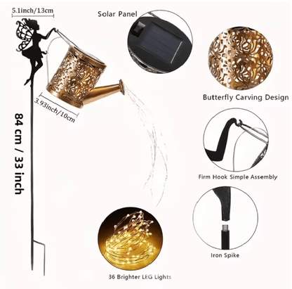 LumiPour Solar Fairy Watering Can Light Outdoor Garden Decoration 1