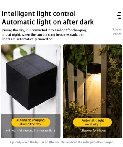 LumiSquare Solar Wall Light Outdoor Waterproof Fence Lamp 2