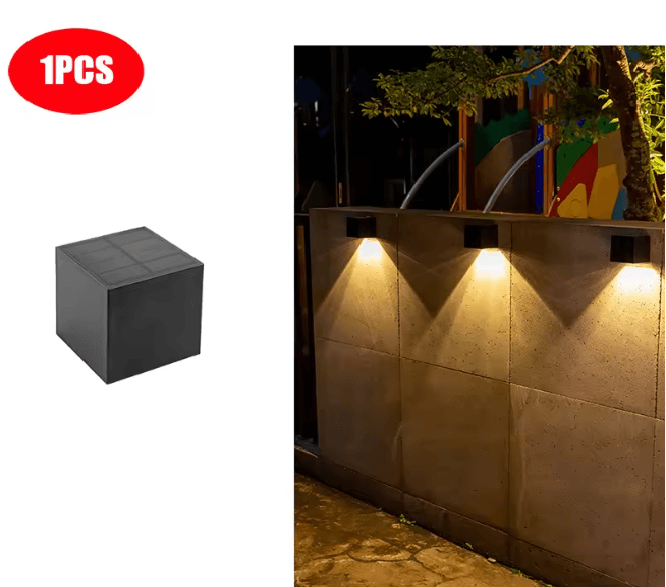 LumiSquare Solar Wall Light Outdoor Waterproof Fence Lamp 3