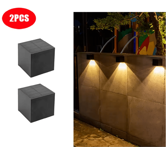LumiSquare Solar Wall Light Outdoor Waterproof Fence Lamp 4