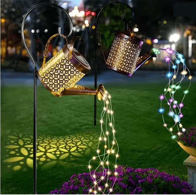 AquaGlow Solar Watering Can Light Outdoor Decorative Fairy Shower Lamp