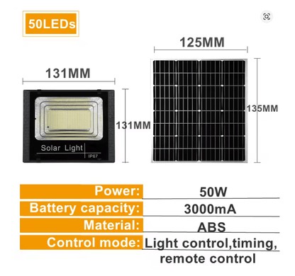 SolarBright 500W Outdoor LED Floodlight With Remote And Solar Panel 3