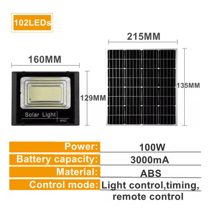 SolarBright 500W Outdoor LED Floodlight With Remote And Solar Panel 5