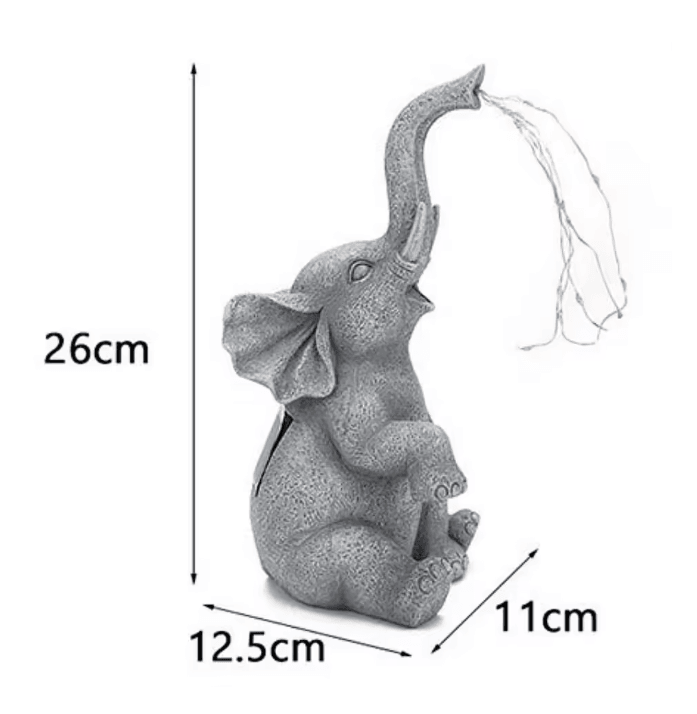 EleLight Solar Elephant Statue With String Lights For Garden And Patio Decor 4