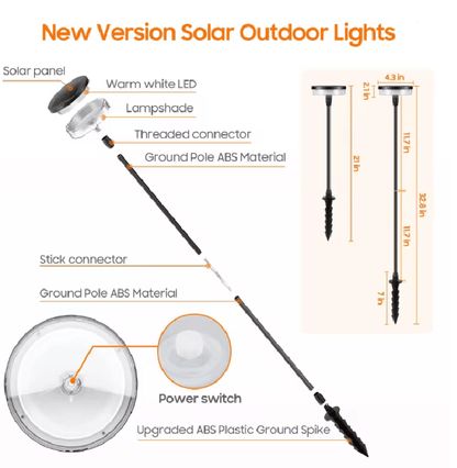 BreezeGlow Solar Swaying Pathway Lights Outdoor Waterproof Set 2