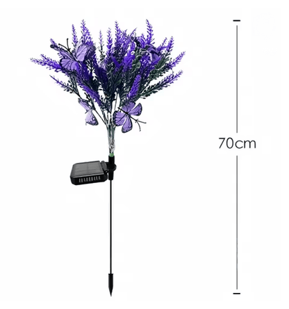 GardenGlow Lavender Butterfly Solar Stakes Yard Lights 3