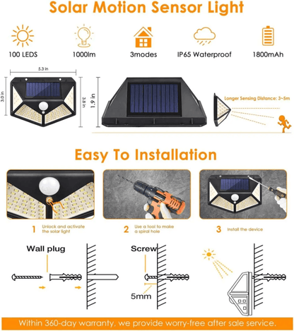 SolarGuard Ultra 100 LED Motion Sensor Flood Light  Outdoor Solar Security Spot 2