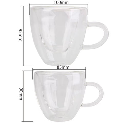 Heart Shaped Double Wall Glass Mug Set For Couples Heat Resistant Coffee Tea Espresso Wine Cups 5