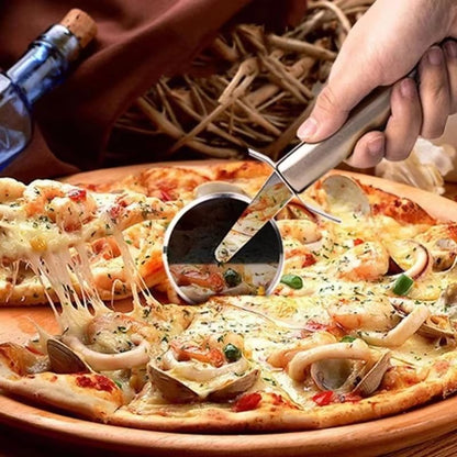 Stainless Steel Single Wheel Pizza Cutter Tool 6.5 cm (2.56 in) Diameter for Pizza Cake Waffle Cookie Cutting