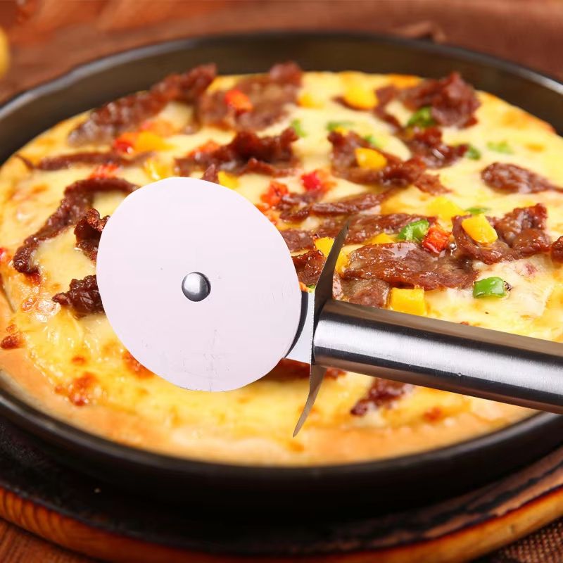 Stainless Steel Single Wheel Pizza Cutter Tool 65 Cm Diameter For Pizza Cake Waffle Cookie Cutting 3