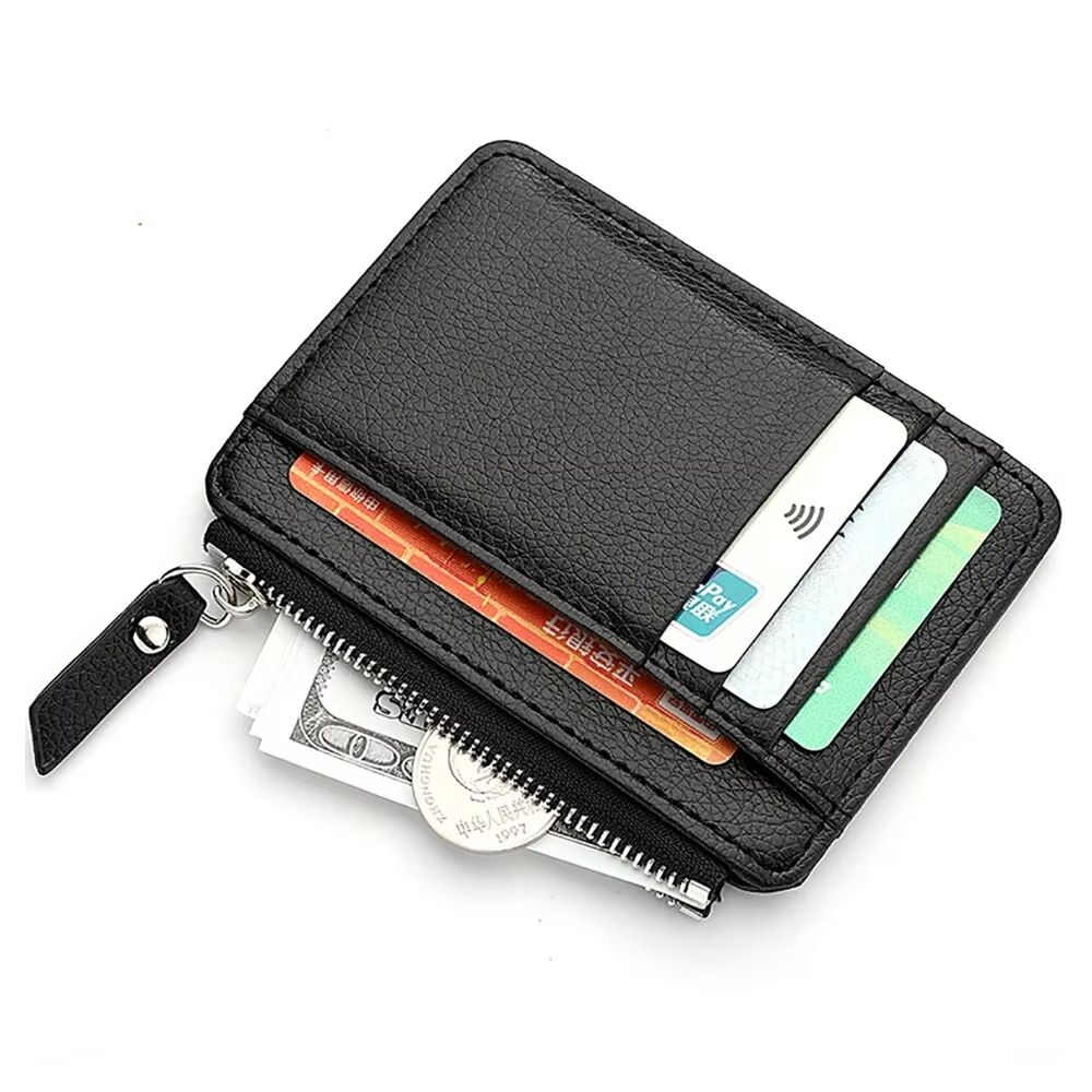 Mini Credit Card Wallet for Men – Slim Front Pocket Mini Credit Card Wallet with ID Card Holder and Zipper Coin Pocket