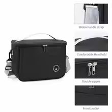 Insulated Lunch Box Bag With Shoulder Strap Waterproof Student Lunch Bag For School And Work 1