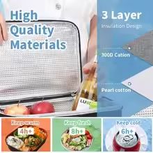 Insulated Lunch Box Bag With Shoulder Strap Waterproof Student Lunch Bag For School And Work 2
