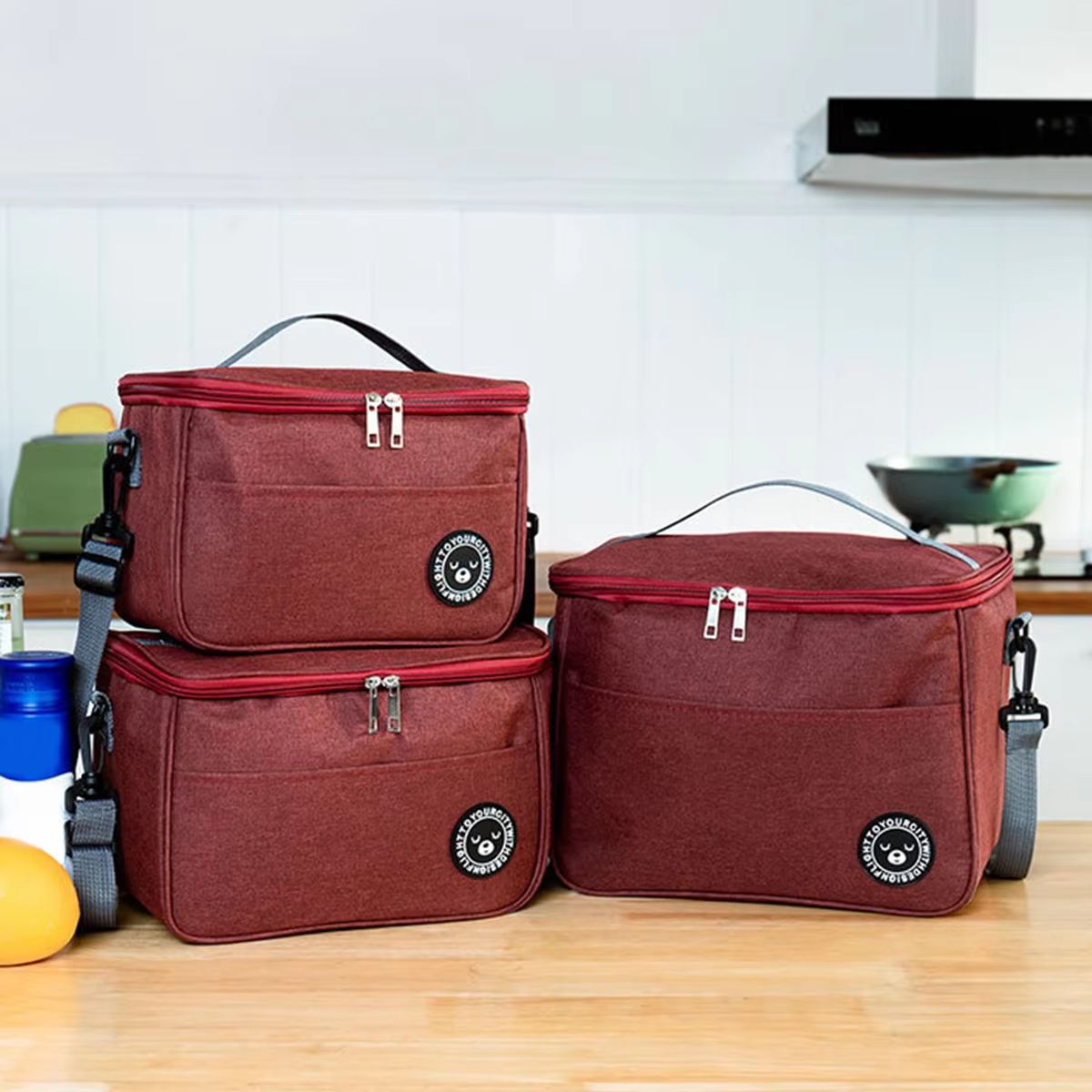 Insulated Lunch Box Bag With Shoulder Strap Waterproof Student Lunch Bag For School And Work 9