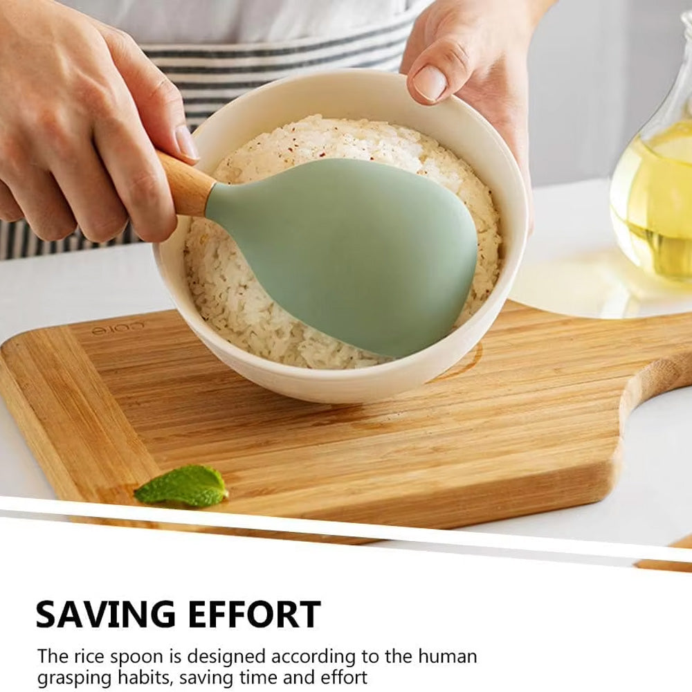 Silicone Rice Spoon HeatResistant Silicone Spoon Non Stick Cooking Spoon Reusable Small Tool 4