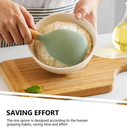 Silicone Rice Spoon HeatResistant Silicone Spoon Non Stick Cooking Spoon Reusable Small Tool 4