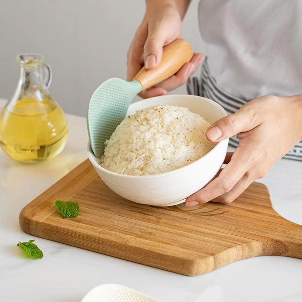 Silicone Rice Spoon HeatResistant Silicone Spoon Non Stick Cooking Spoon Reusable Small Tool 5