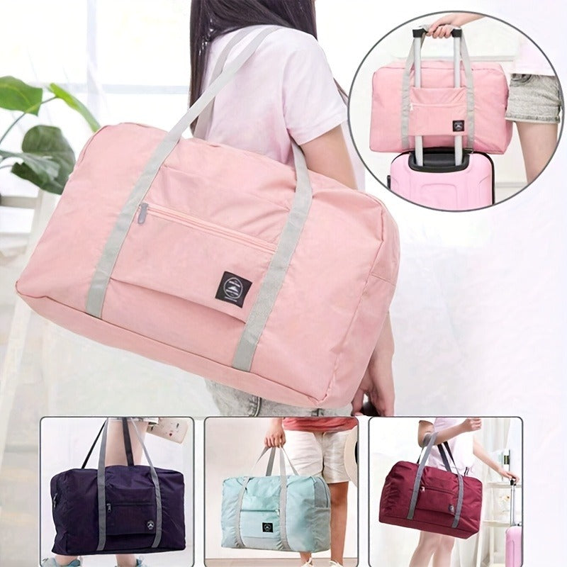 Expandable Fitness Bag, Foldable Large Capacity Travel Luggage, Sports Carry On, Weekend Luggage Check In