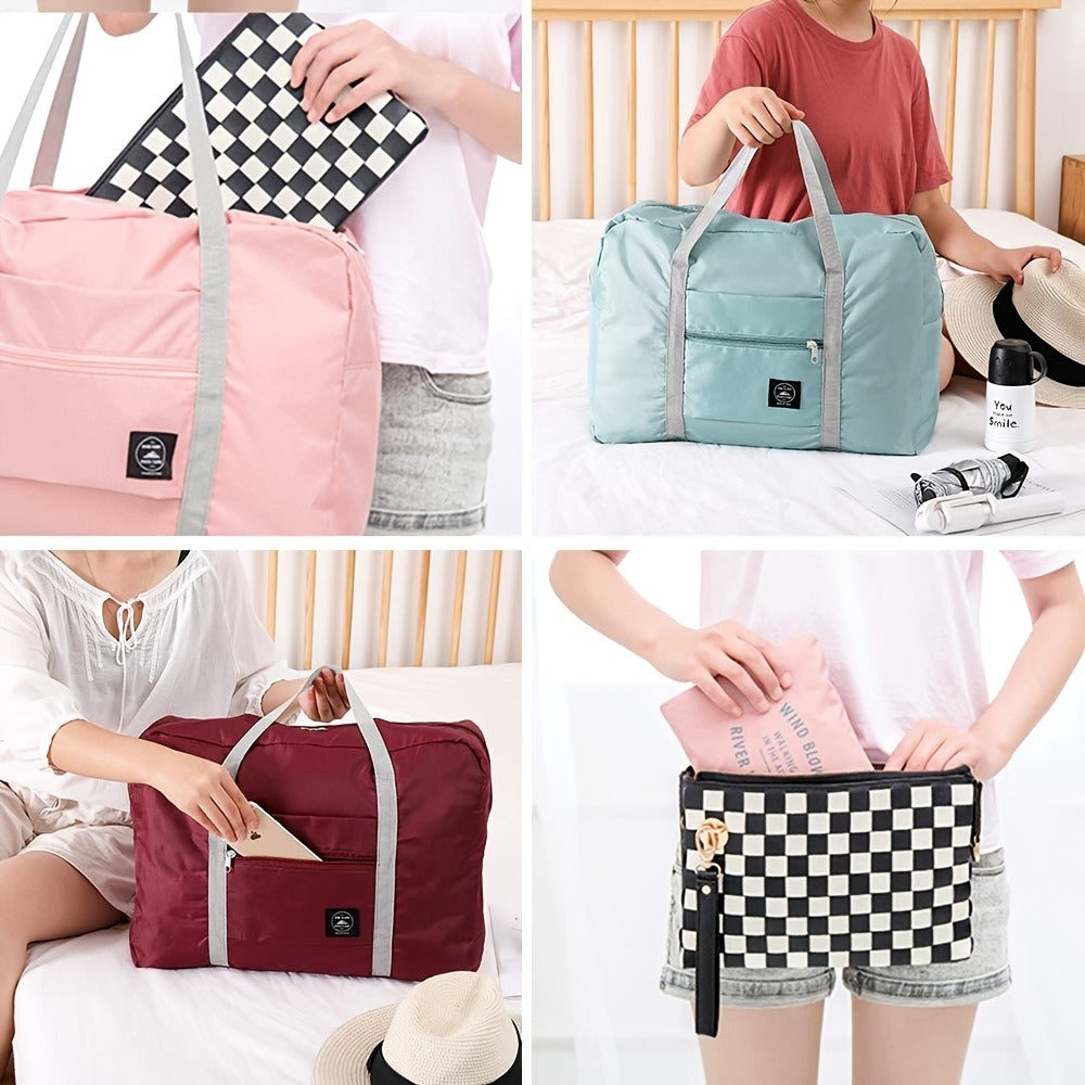 Expandable Fitness Bag, Foldable Large Capacity Travel Luggage, Sports Carry On, Weekend Luggage Check In