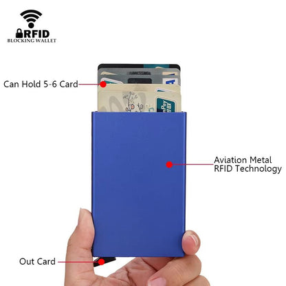 RFID Smart Wallet Minimalist Metal Wallet Slim Card Holder Pop Up Wallet For Men And Women 2