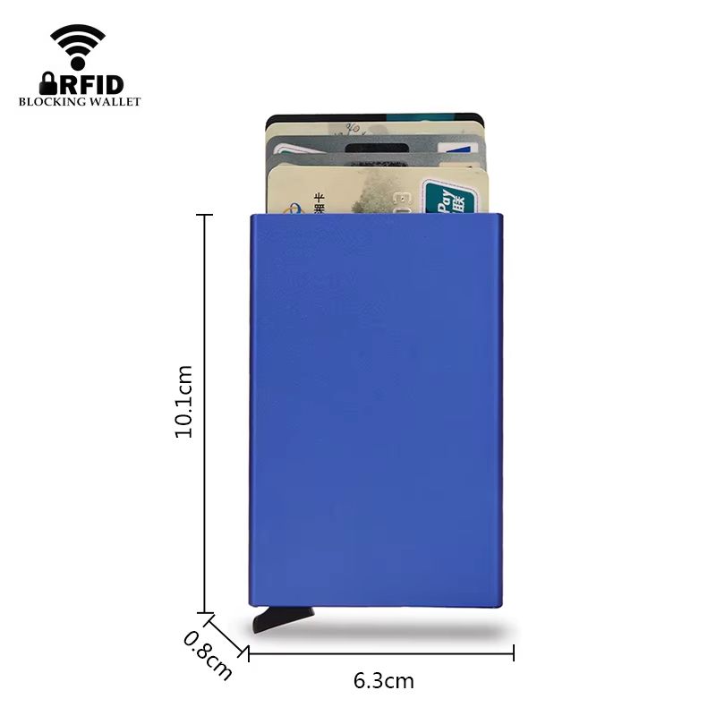 RFID Smart Wallet Minimalist Metal Wallet Slim Card Holder Pop Up Wallet For Men And Women 4